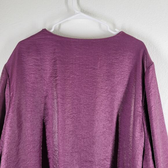 Ulla Popken Jacket Womens Plus Sz 28/30 Purple Shimmer Jewel Button Relaxed Fit - Picture 5 of 10
